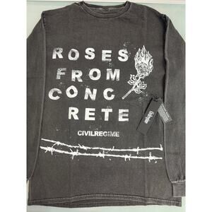 Civil Regime Concrete Roses Classic Long Sleeve Tee (Sm)